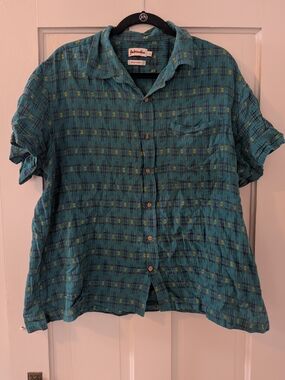 fabindia Patterned Bush Shirt with Yellow Accents